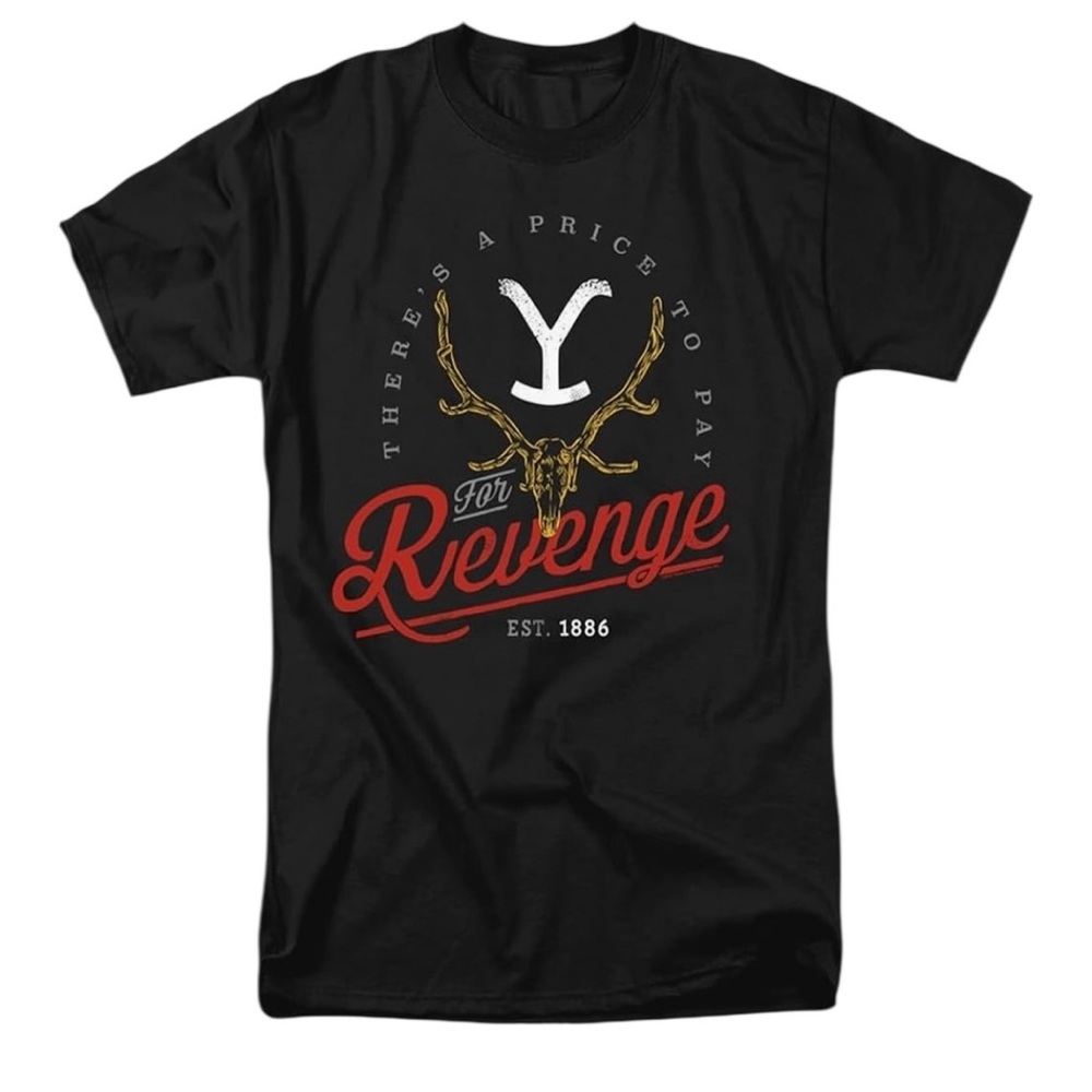 Yellowstone Revenge Skull/Unisex Adult T Shirt/Size: Small - Picture 9 of 9